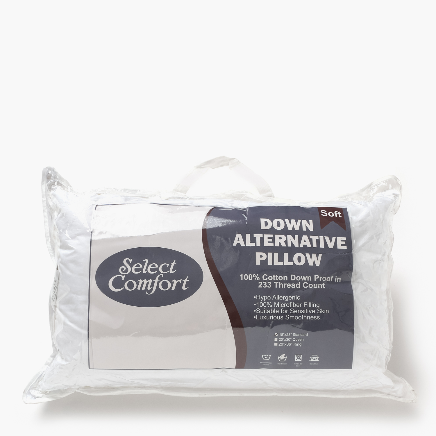 Sm Home Select Comfort Down Alternative Pillow 20x30in