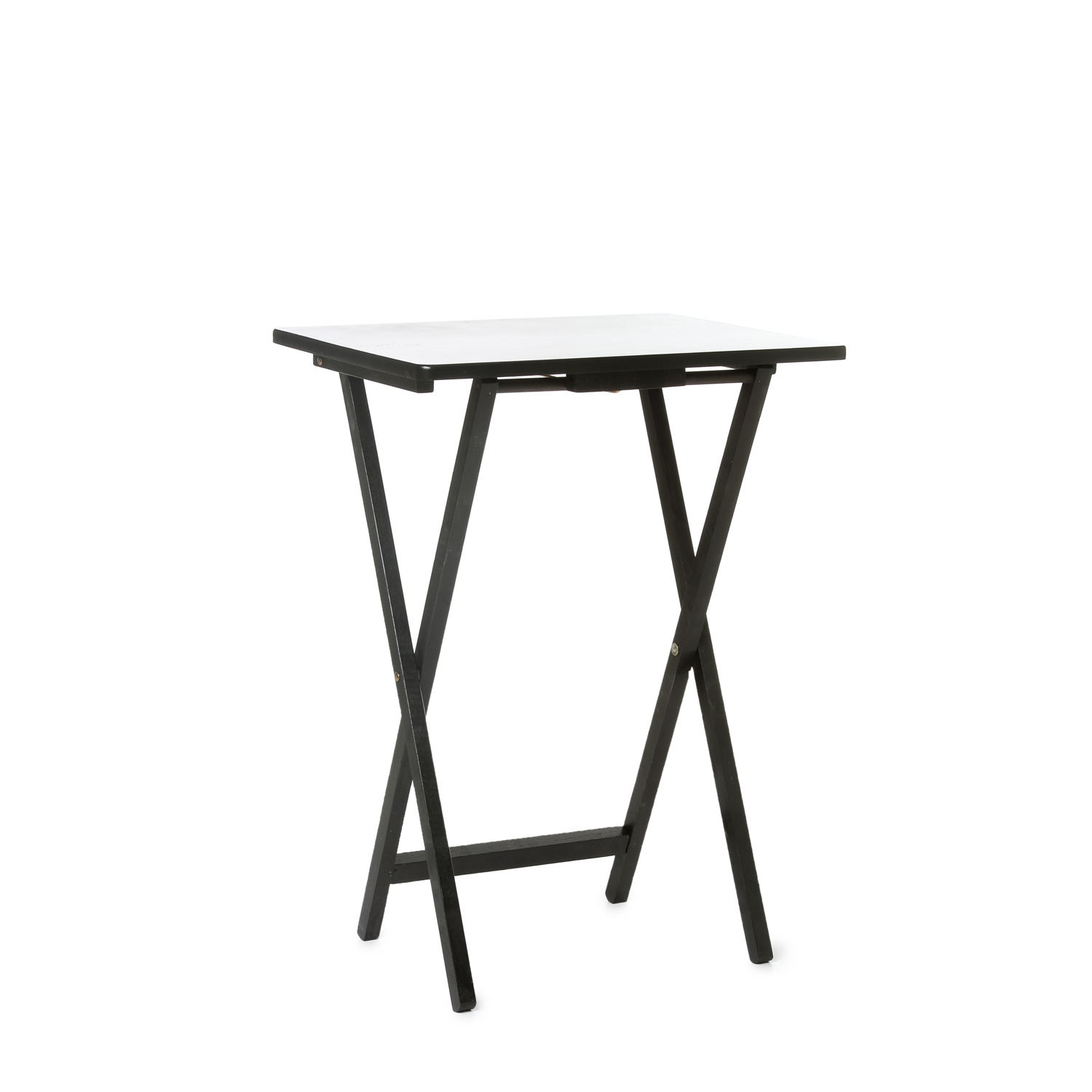 black fold up table and chairs