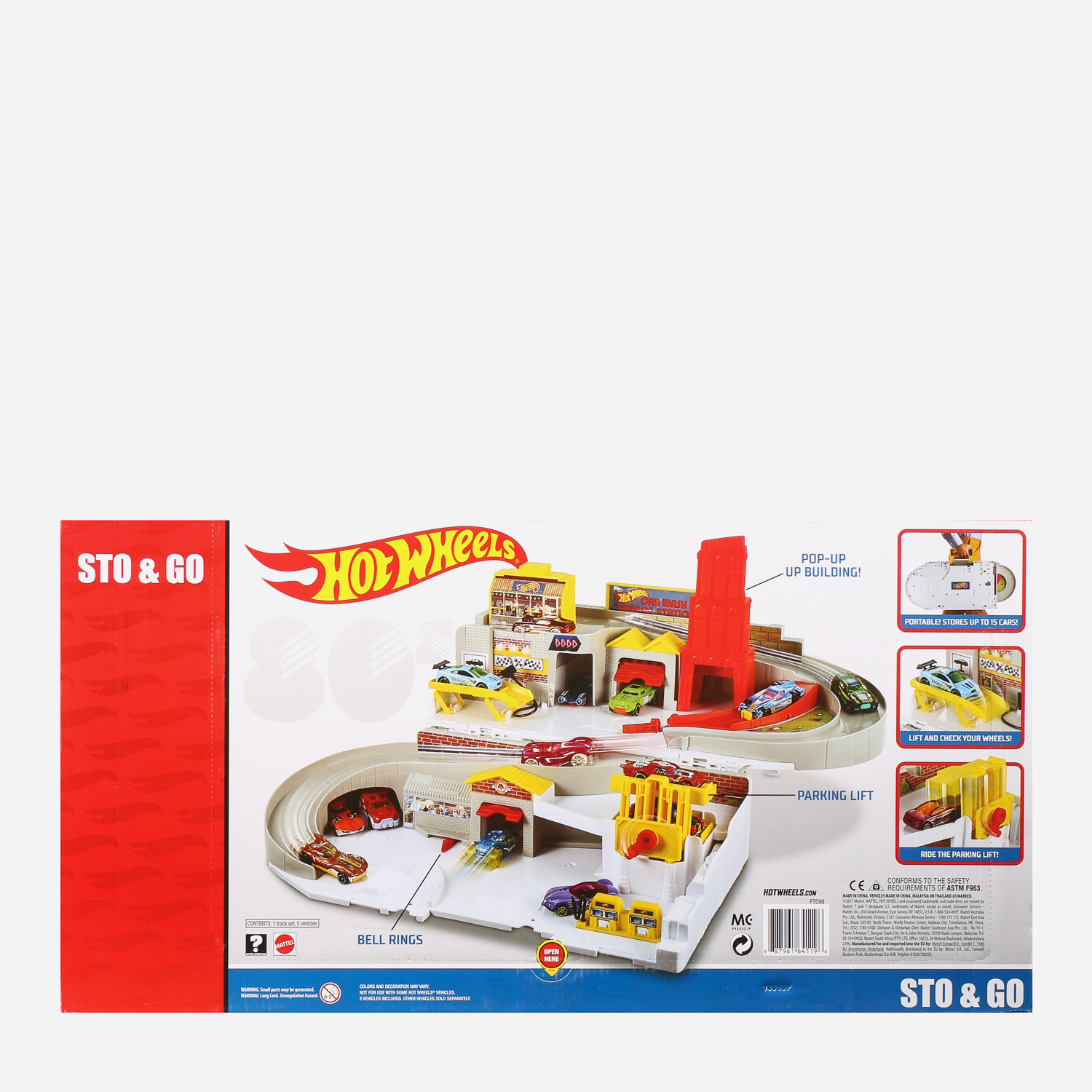 hot wheels throwback sto & go playset