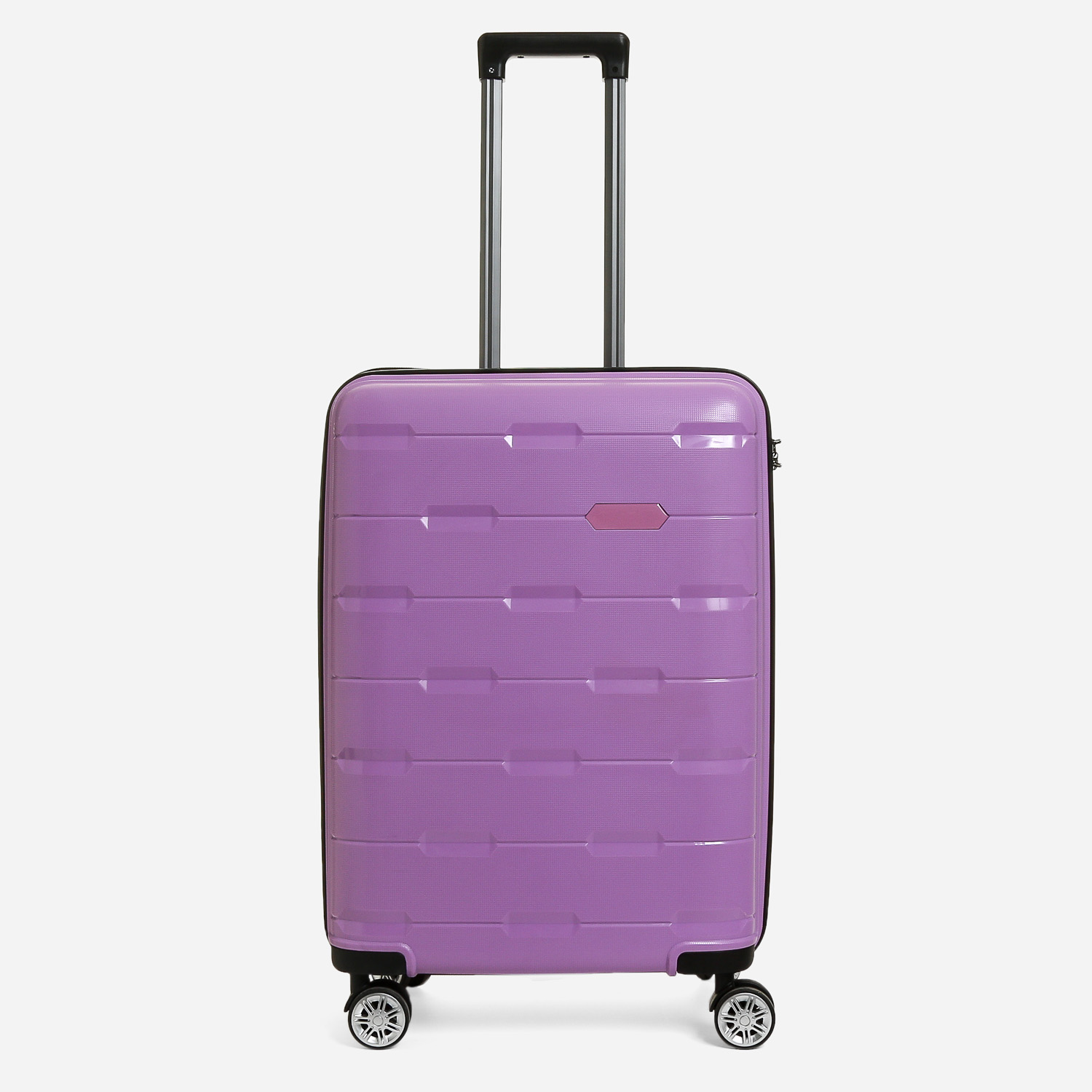 purple hard luggage